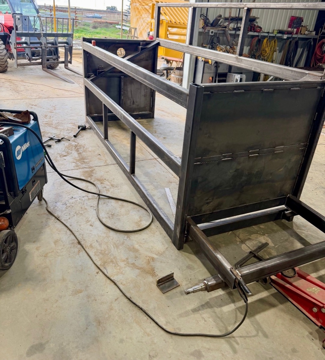 A Ceasars 10S frame being welded in the shop